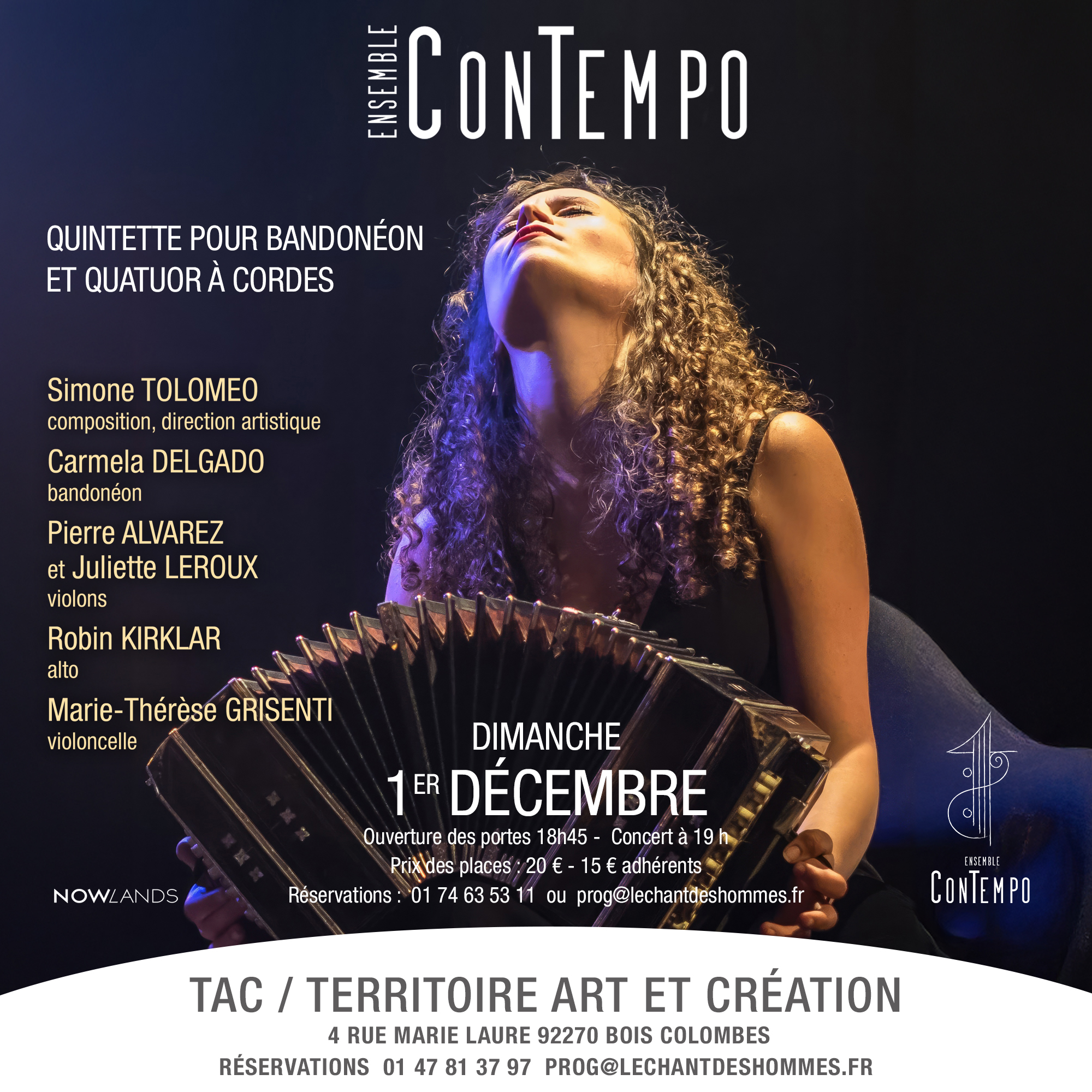 Concert Ensemble Contempo – December 1st at TAC